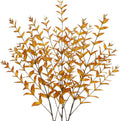 Briful 3PCS Artificial Fall Stems – 36.2" Long Stem Golden Leaf Branches, Autumn Foliage Branch for Fall Vase Filler, Thanksgiving Centerpiece, Harvest & Farmhouse, Christmas Decoration