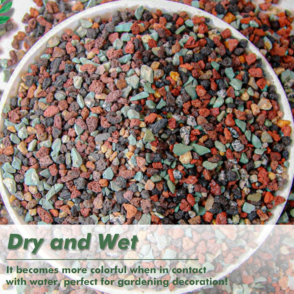 6.6 Pounds Mix Horticultural Lava Rocks, 5-8 mm Lava Rocks for Plants, Bonsai Rocks Horticultural Grit Soil Cover Gravel for Succulents and Hydroponics, Fairy Gardening, Top Dressing, Plant Drainage