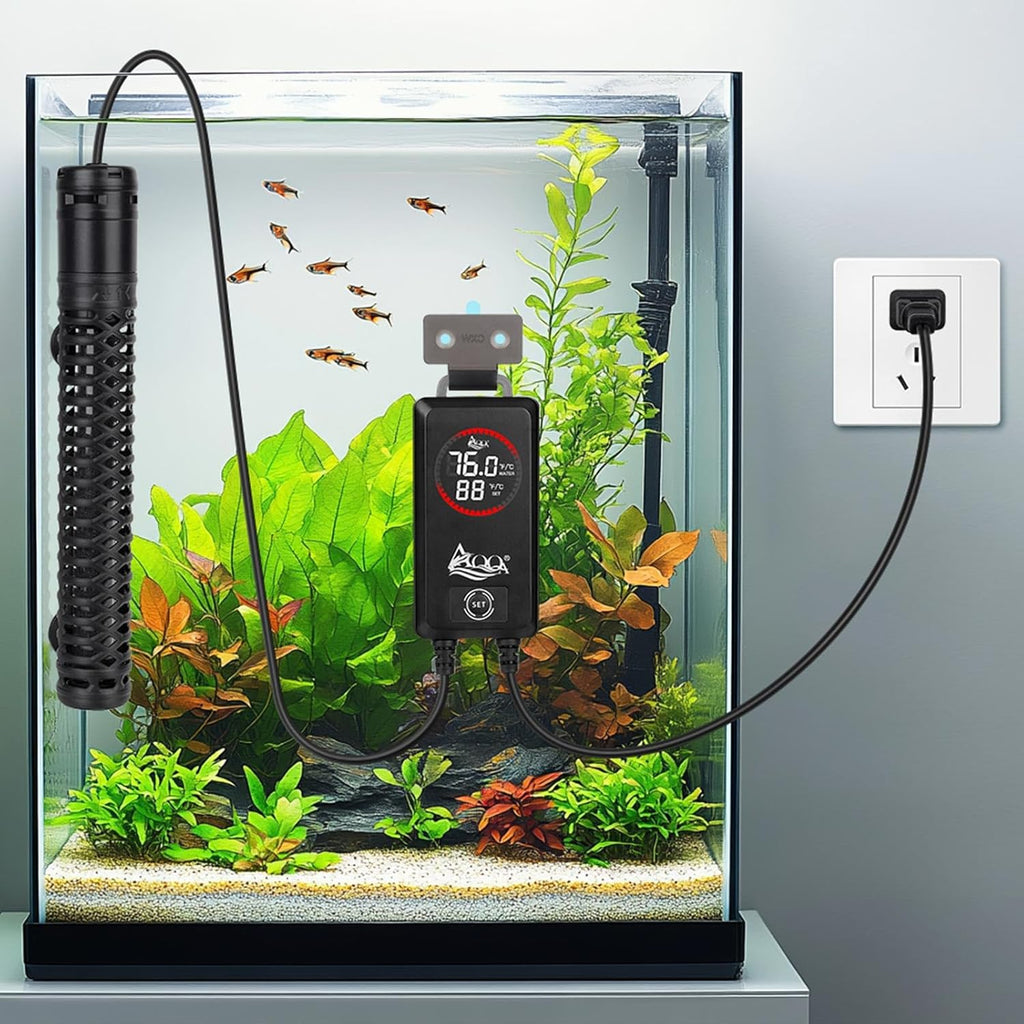 AQQA 1000W Aquarium Heater, Fish Tank Heater with Digital Thermostat, Over-Temperature and Dry-Run Protection, for Over 150 Gallon Freshwater, Saltwater, Turtle Betta Fish Tank Aquarium