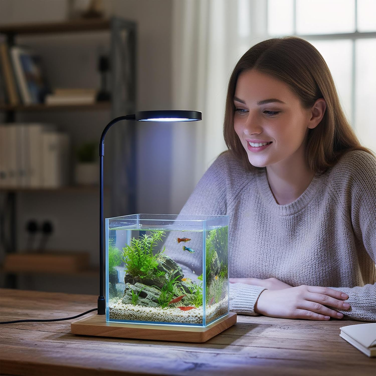 LED Grow Light - USB Powered Full Spectrum LED Aquarium Lamp, Plant Growth Function, Terrariums Growing Lamp for Home, Study, Office, Desk, Display, Aquariums, Indoor Gardening