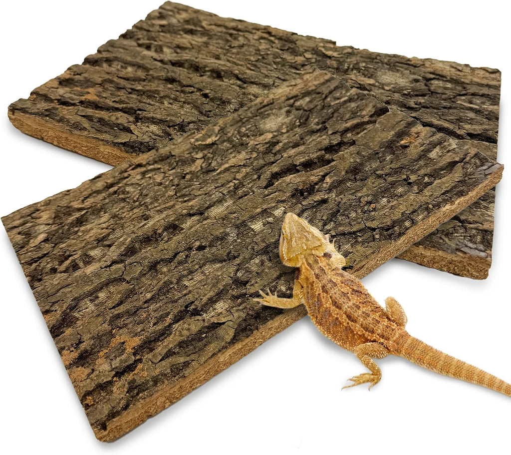 kathson 2PCS Thicker Cork Tile Background Bark 11.8”Lx7.9”Wx0.7”H Reptile Tank Backgroun Terrarium Background Natural Reptile Climbing Mat for Spider Gecko Lizard Chameleon Bearded Dragon Turtle Snake