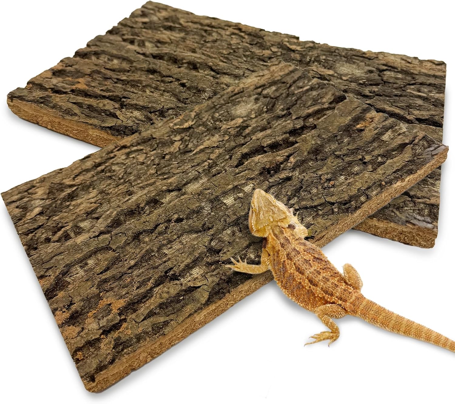 kathson 2PCS Thicker Cork Tile Background Bark 11.8”Lx7.9”Wx0.7”H Reptile Tank Backgroun Terrarium Background Natural Reptile Climbing Mat for Spider Gecko Lizard Chameleon Bearded Dragon Turtle Snake