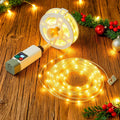 Anpro Outdoor String Lights Indoor: 66FT 200 LED Rechargeable String Lights for Outside, Quick Reel-in, Waterproof Camping Lights, 3 Timer 8 Modes, Christmas Twinkle Lights Decor for Yard, Patio