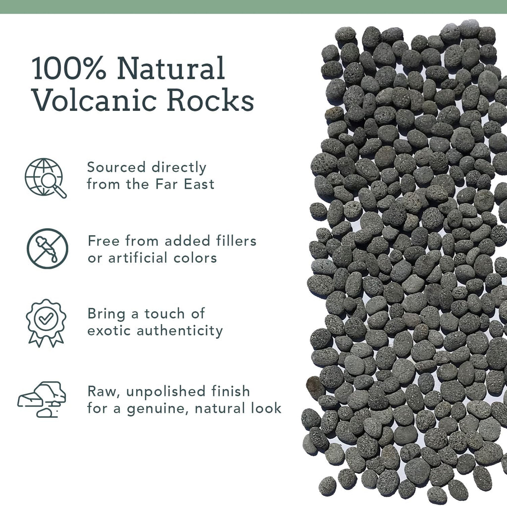 Black Lava Rocks for Fire Pit - 1 to 2 inch 10 lbs - Gas Fireplace Rocks - Black Lava Rock for Propane Fire Pit - Decorative Lava Stone Volcanic Rock for Outdoor & Indoor Gas Fireplace