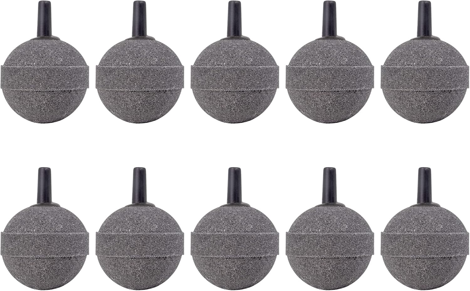 Air Stone Bubble Diffuser Ball - for Aquarium Air Pump and Fish Tanks, Gray, Pack of 10pcs
