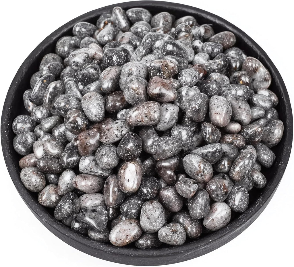 Polished Yooperlite Crystal Chips 200 Pcs - 0.3" 10 oz Tumbled Stone Chips Crushed Sea Glass Stones Healing Reiki Crystal Making Home Decoration