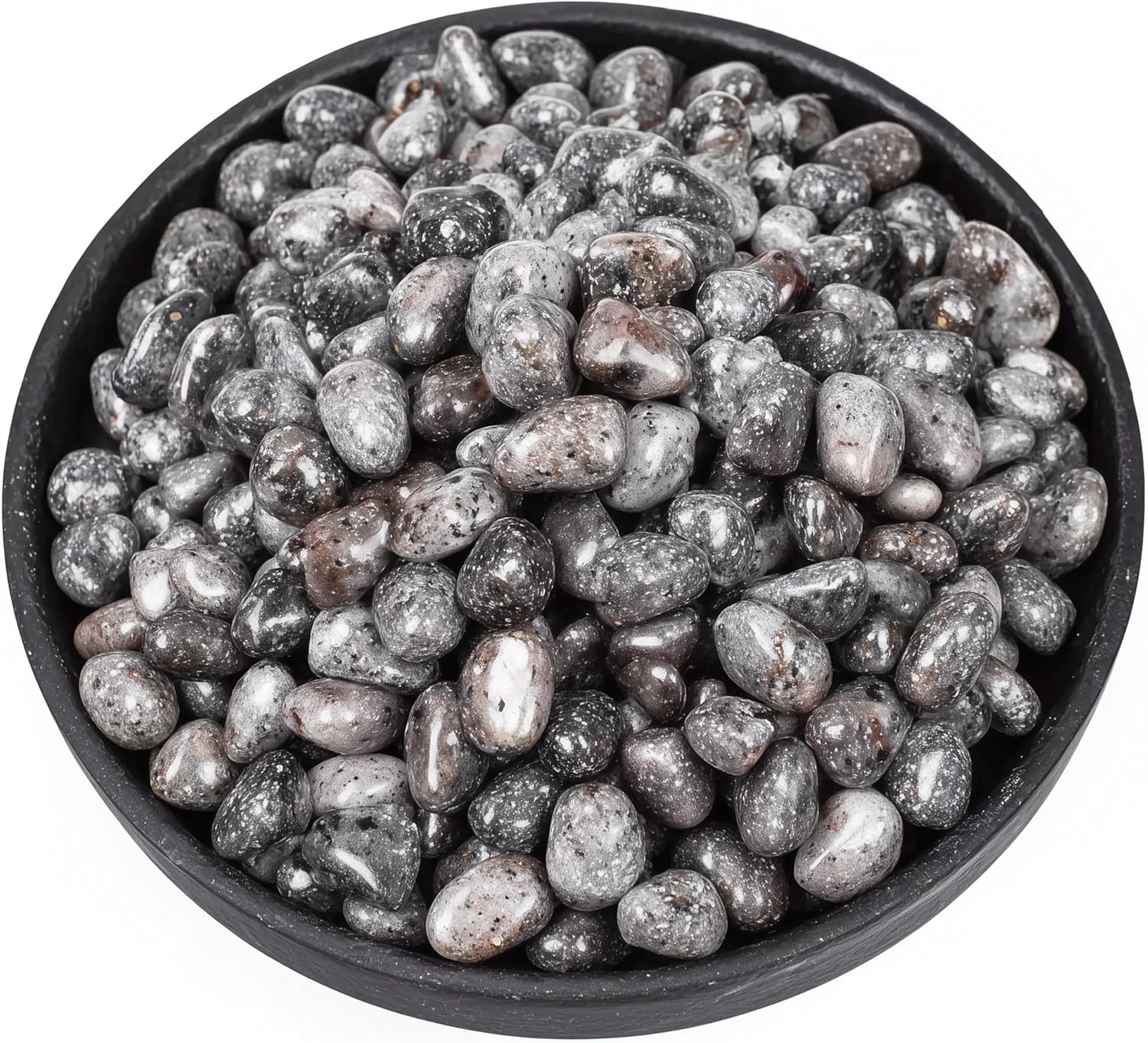 Polished Yooperlite Crystal Chips 200 Pcs - 0.3" 10 oz Tumbled Stone Chips Crushed Sea Glass Stones Healing Reiki Crystal Making Home Decoration