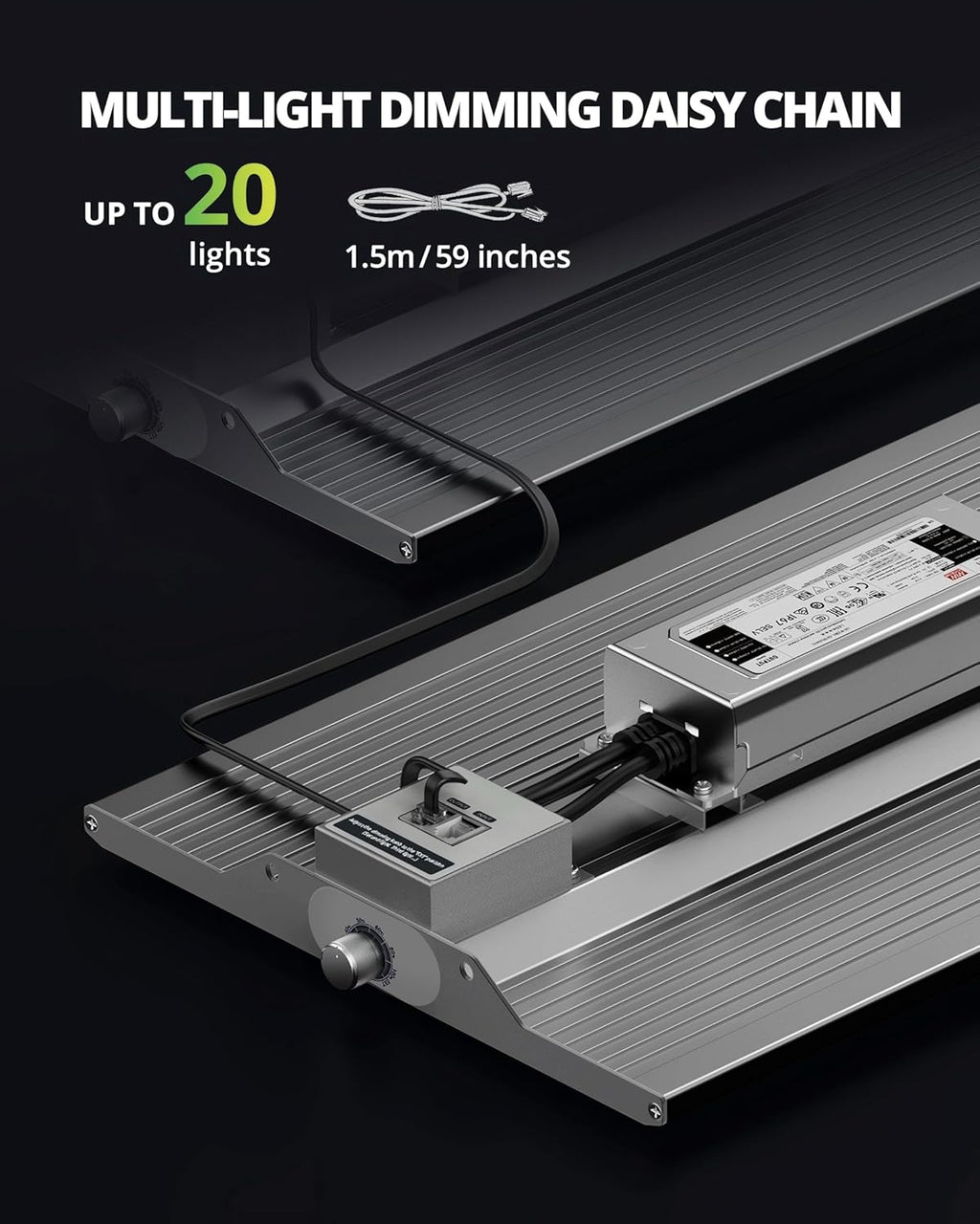 VIPARSPECTRA XS1500 LED Grow Lights for Seed Starting Compatible with Samsung LM301H Diodes and MeanWell Driver, Dimming Daisy Chain Grow Lights for Indoor Plants Full Spectrum for 2x2/3x3 Grow Tent