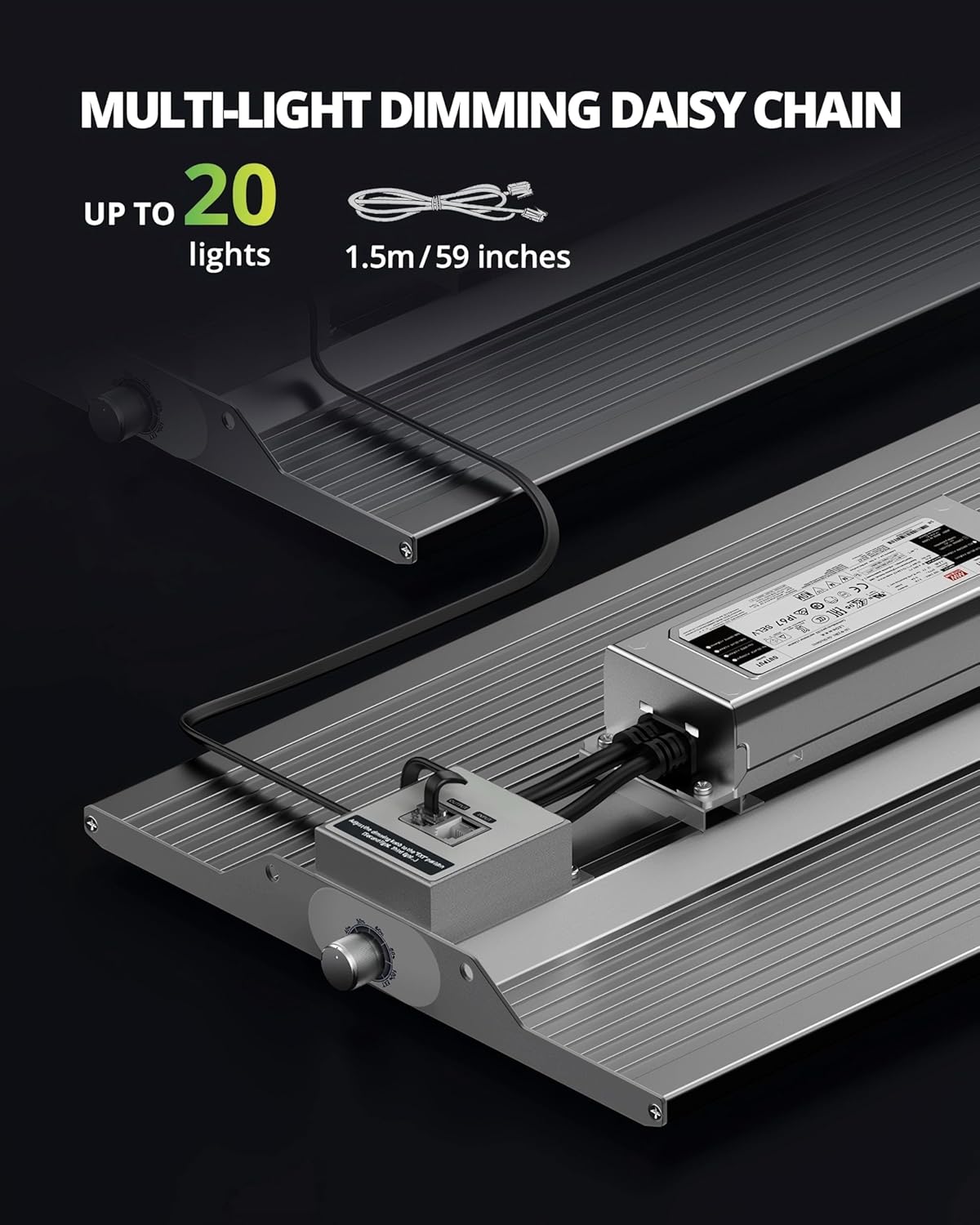 VIPARSPECTRA XS1500 LED Grow Lights for Seed Starting Compatible with Samsung LM301H Diodes and MeanWell Driver, Dimming Daisy Chain Grow Lights for Indoor Plants Full Spectrum for 2x2/3x3 Grow Tent