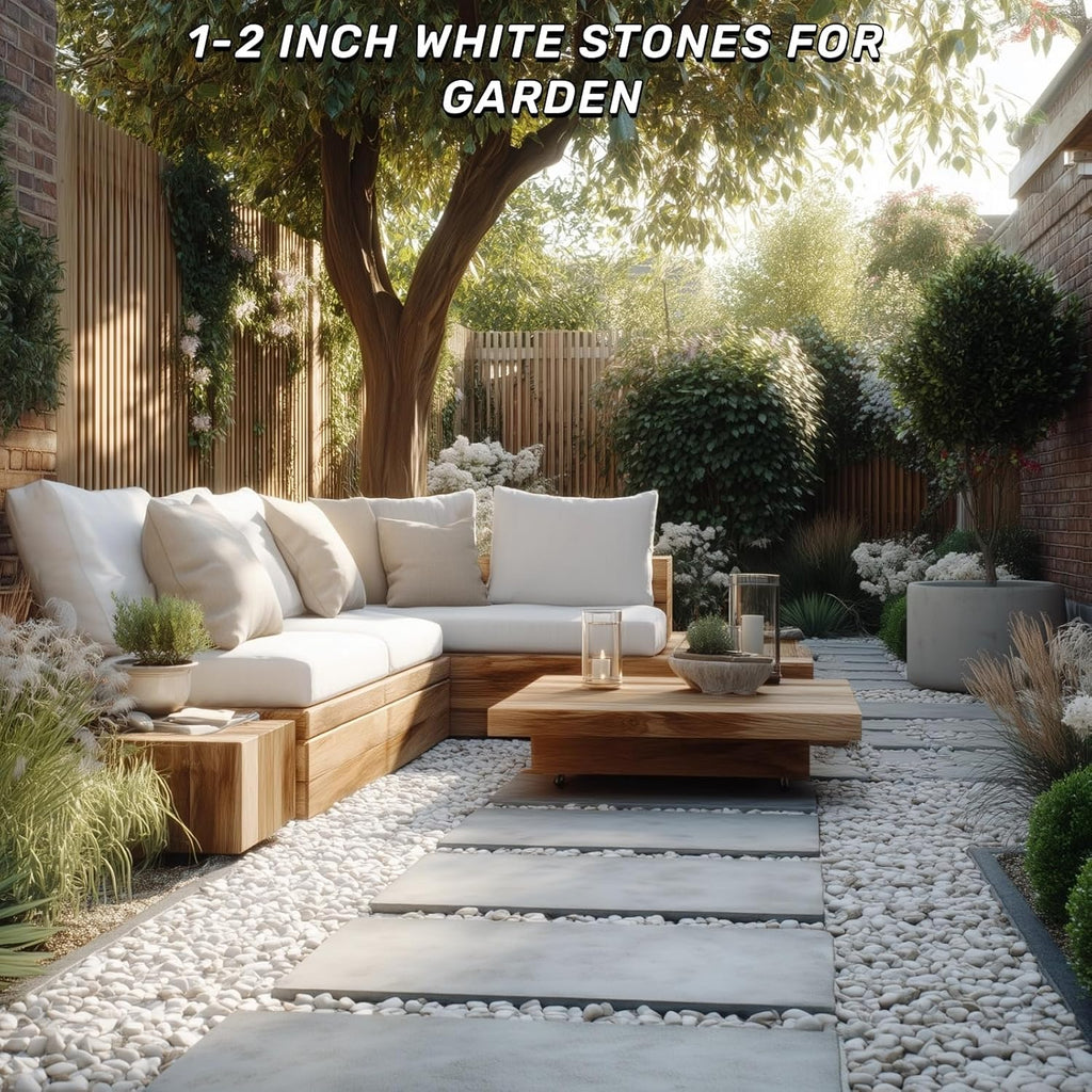 NUPICK 16lb White River Rocks for Outdoor Landscaping, 1-2 Inch Pebbles for Indoor Plants, Natural Polished Aquarium Gravel, Decorative Rocks for Succulent, Garden, Vases Fillers, Bird Baths