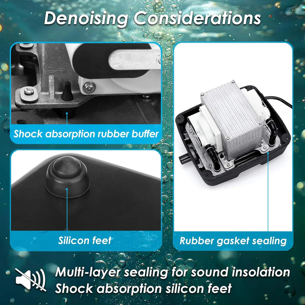 Powerful Linear Air Pump, KP-80 Pond Air Pump Pond Aerator, 1350GPH Aeration System for Koi Pond Aeration, Aquarium, Waste Treatment, Fish Farm, Seafood Restaurant