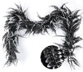 RECUTMS 2pcs Black Garland Artificial Boston Palnts 6 FT Fern Garland Faux Hanging Greenery UV Resistant Halloween Wreath for Outdoor Indoor Halloween Decor (Black+White)