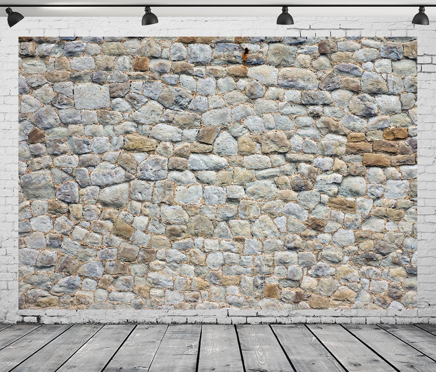 BELECO 7x5ft Fabric Vintage Brick Stone Wall Backdrop for Photography Ancient Rock Wall Textured Brick Stone Background Wallpaper Castle Stone Wall for Party Decorations Studio Booth Photo Props
