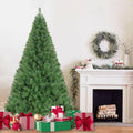 8FT Artificial Christmas Tree, Full Unlit Green Christmas Tree with Premium PVC Branches, Realistic Look, Sturdy Metal Stand, Indoor Fake Xmas Tree for Home Office Shops