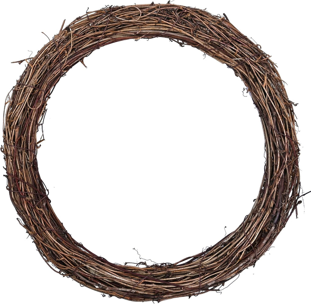 Byher Grapevine Wreath, 2 PCS 12 Inch Natural Vine Wreath for Crafts (Wreath Frame)