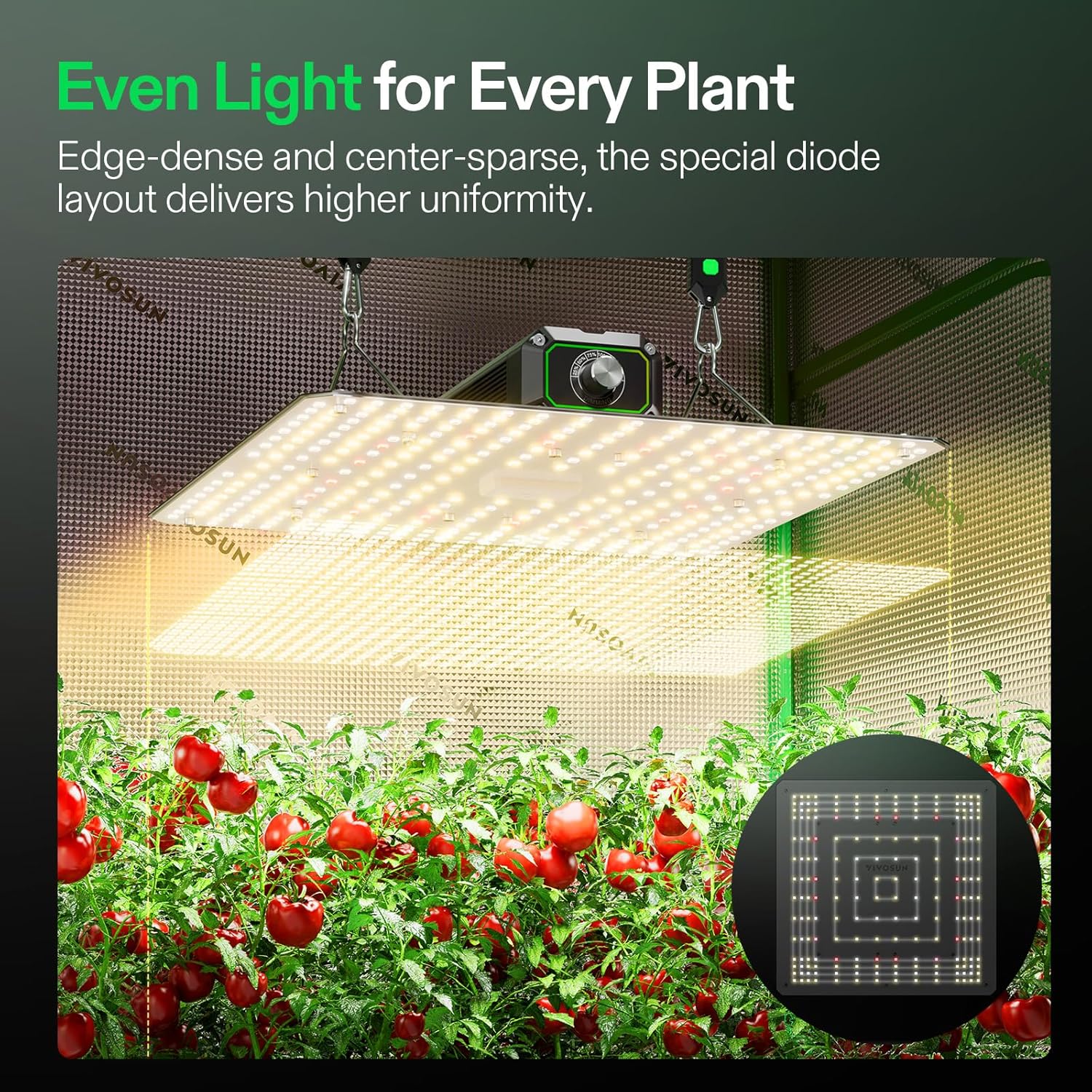 VIVOSUN 2-Pack VS1000 LED Grow Light with Full Spectrum Diodes & Sosen Driver Dimmable Lights Sunlike for Indoor Plants Seedling Veg and Bloom Plant Grow Lamps for 2x4/3x3 Grow Tent