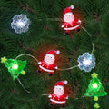 Christmas Lights Santa Snowflake Christmas Tree String Lights, 30 LEDs 10ft Battery Powered, Christmas Decorations Xmas Fairy Lights for Wreath Window Fireplace Tree Poster Board Home Decor