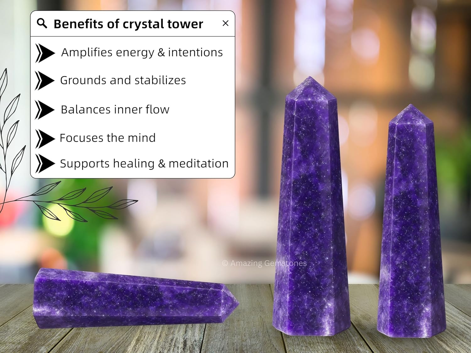 Amazing Gemstone Lepidolite Crystal Towers ~ Natural Healing Crystal Point Obelisk for Reiki Healing and Crystal Grid (3- Inch)