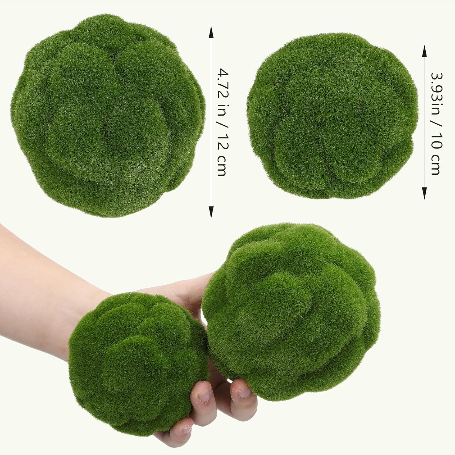 STOBAZA 4pcs Fake Green Moss Balls, Decorative Green Moss, Simulated Topiary Ball, Floral Arrangements for Garden Wedding Party Decoration