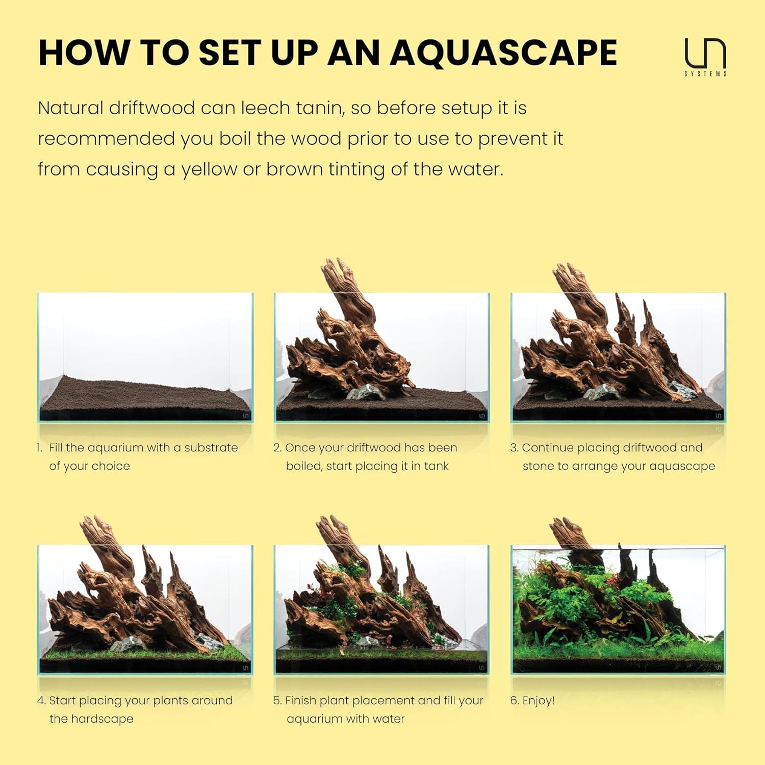 Ultum Nature Systems Driftwood - Log Wood - Natural Aquarium Hardscape for Planted Tank Aquascaping - Fish, Crab, Reptile, Bird, Paludarium Enclosure Structure, Terrarium Decor - LRG 1Pc, 15-18" ⌀2-3"