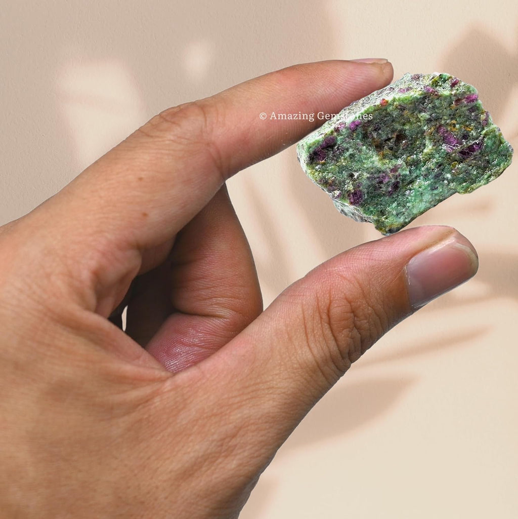 Ruby Fuchsite Raw Crystals and Healing Stones, Natural Rocks for Tumbling and DIY Raw Stones and Crystals (1 lb)