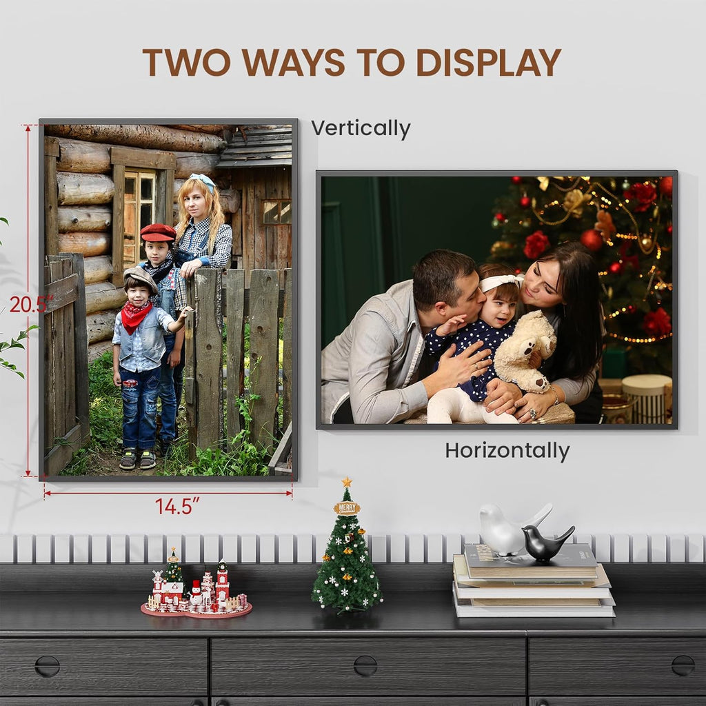 Heimlove 15x21 Metal Picture Frame,Black Aluminum Photo Frames-Real Tempered Glass,Wall Gallery Poster Puzzles Artwork frame Mounting Horizontally or Vertically Decor for Wall-1Pack
