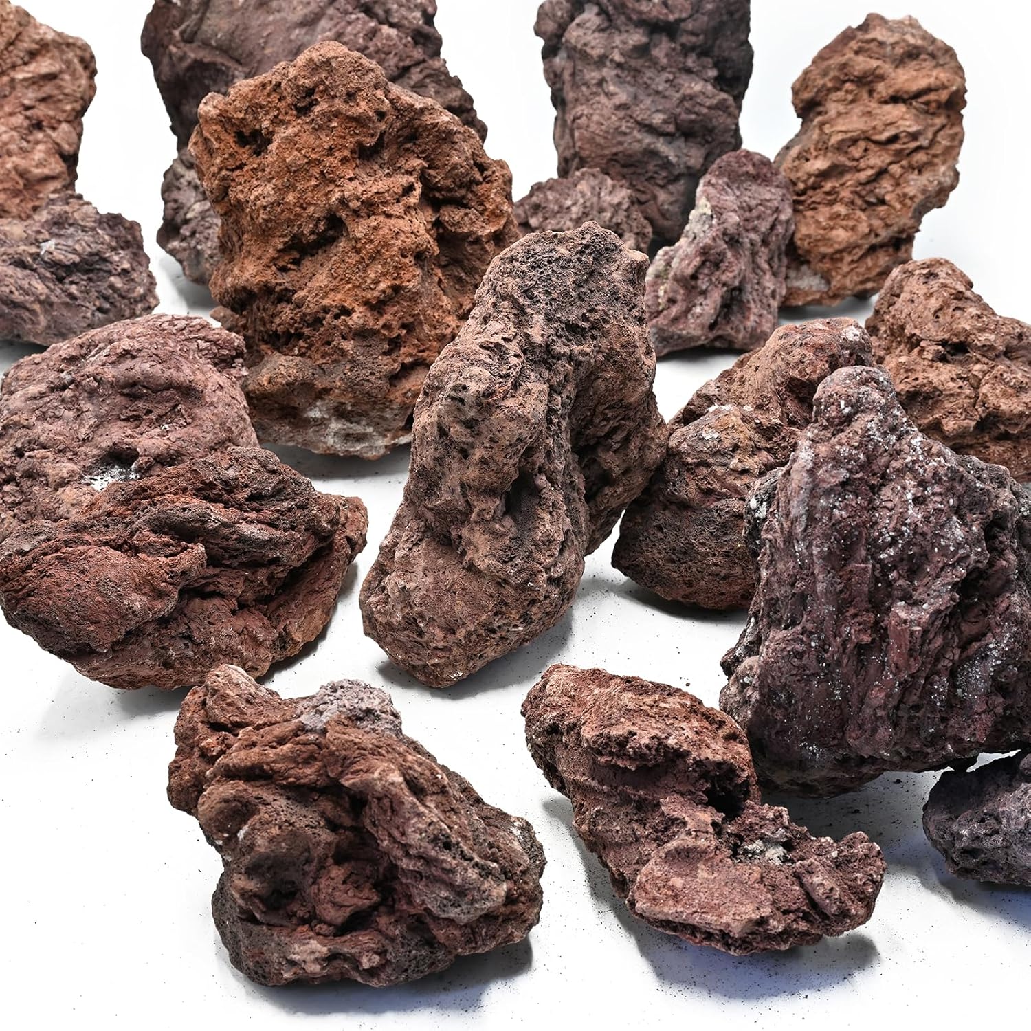 Red Lava Rock Natural Volcanic Stones 4"-7" Fish Tank Rocks for Aquariums,Shrimp,Betta,Aquascaping,Bonsai Substrate,Terrariums & Garden Landscape Rock-8lb 5pcs