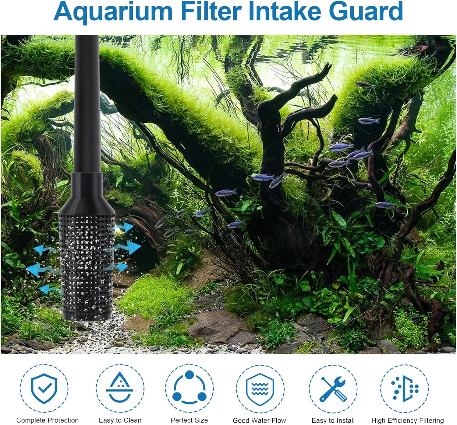 Aquarium Intake Guard, Aquarium Filter Intake Guard Fits for Fluval 306/307/406/407 Models, Fish Safe Filter Cover Aquarium Filter Accessories