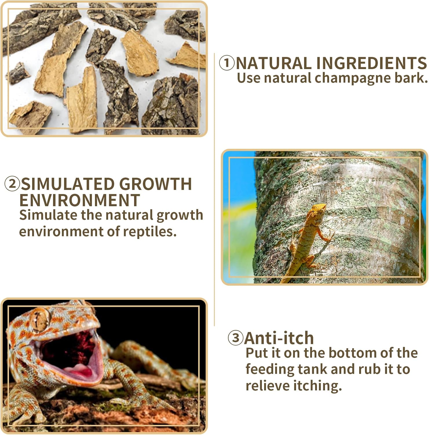 Fhiny 2 PCS Cork Bark Background, 11.6" x 7.7" Natural Cork Bark for Reptiles Tank Backdrop Reptile Climbing Wall Terrarium Decor Accessories for Turtle Beared Dragon Chameleon Snake