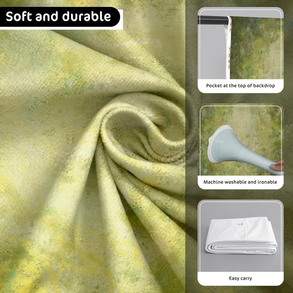 Kate 6.5x10ft(2x3m) Vintage Rusty Backdrops Microfiber Green Paint Abstract Photo Backdrop Retro Portrait Background