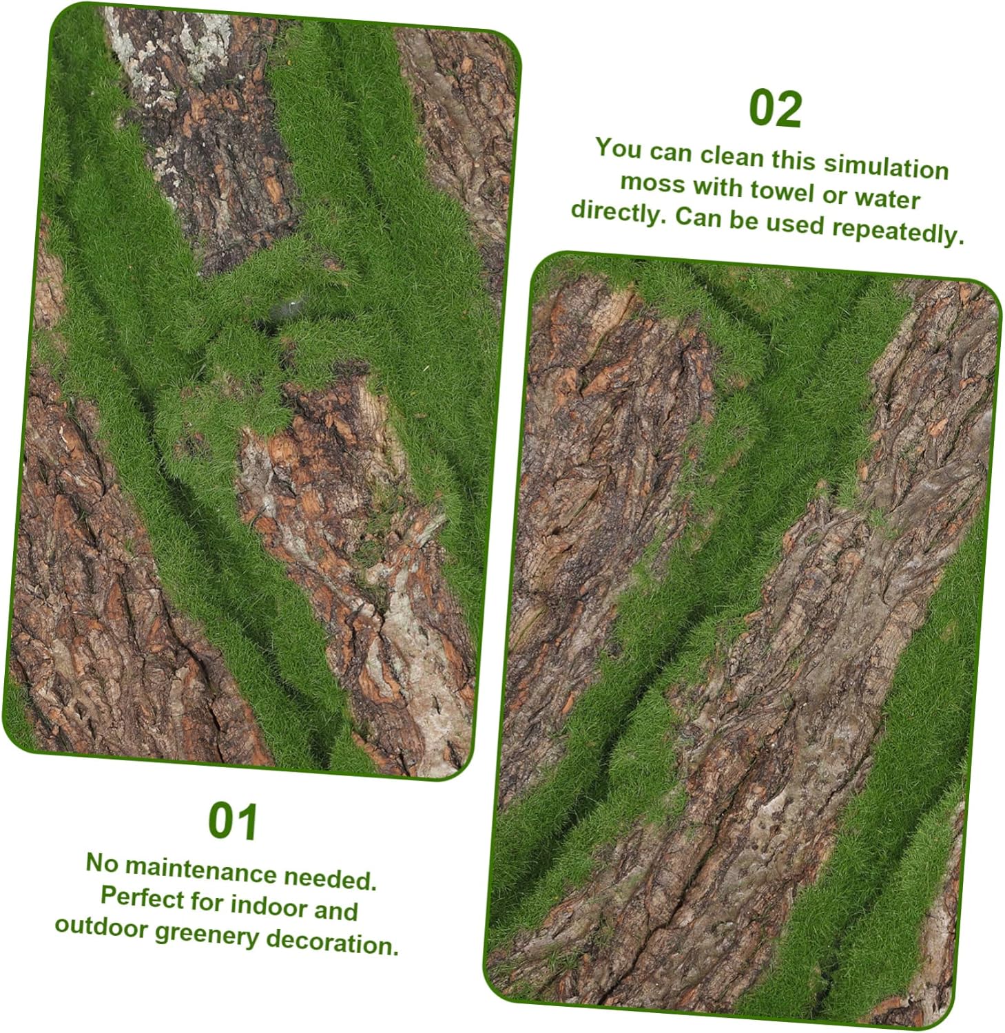 Fake Moss Turf for Micro Landscaping Realistic Artificial Moss Mat for Garden Decor Reusable and Easy to Clean for Fairy Gardens and DIY Crafts
