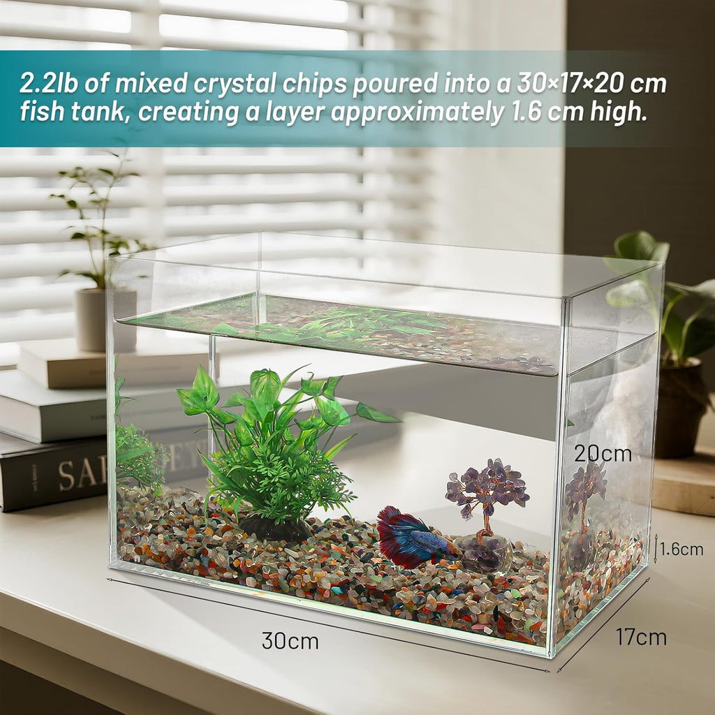 Natural Gemstone Aquarium Gravel 4.4 Lb – Premium Aquarium Sand & Fish Tank Gravel | Decorative Fish Tank Rocks | Rocks for Fish Tank, Aquarium Decor & Fish Tank Decorations
