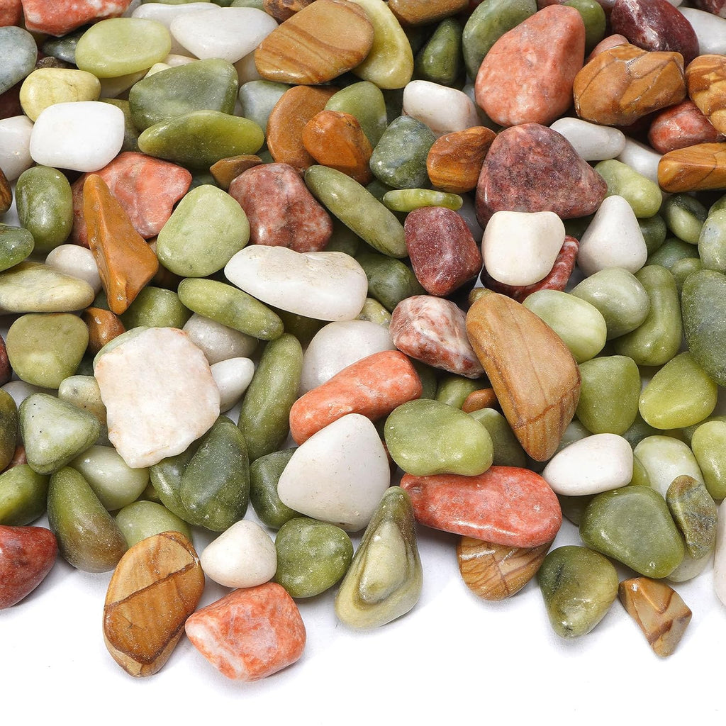 2.2 lb Pebbles for Indoor Plants, 1/2 Inch Decorative Rocks for Potted Plants, Natural Polished Pebbles for Vases, Succulent, Planters, Landscaping Drainage and Outdoor Gardening