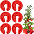 Adnee 6 Pcs Tomato Watering Trays, Surrounding Tomato Automator Tray, Red Tomato Ring Tray for Plant Vegetables Water Conservation and Weed Control
