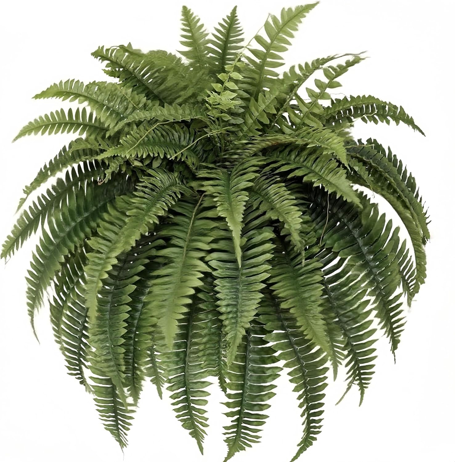 48IN Artificial Hanging Ferns,Large Boston Fake Ferns 80 Branches,Artificial Silk Green Plant for Outdoor Home Garden Porch Decor(Pack of 1)