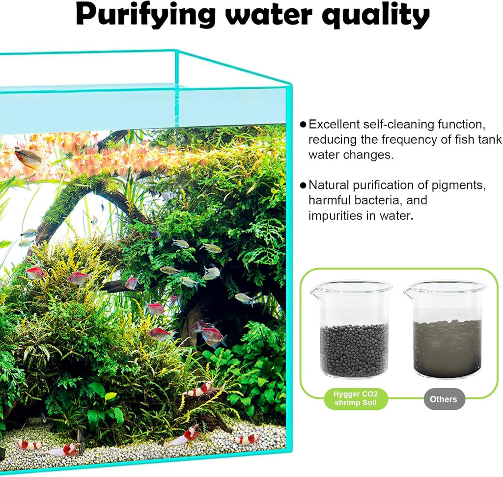 19.8Ib Shrimp Soil Water Grass Mud for Aquarium Fish Tank Aquascaping - Aquarium Substrate Soil for Shrimp Breeding and Plant Growth, No Washing Needed