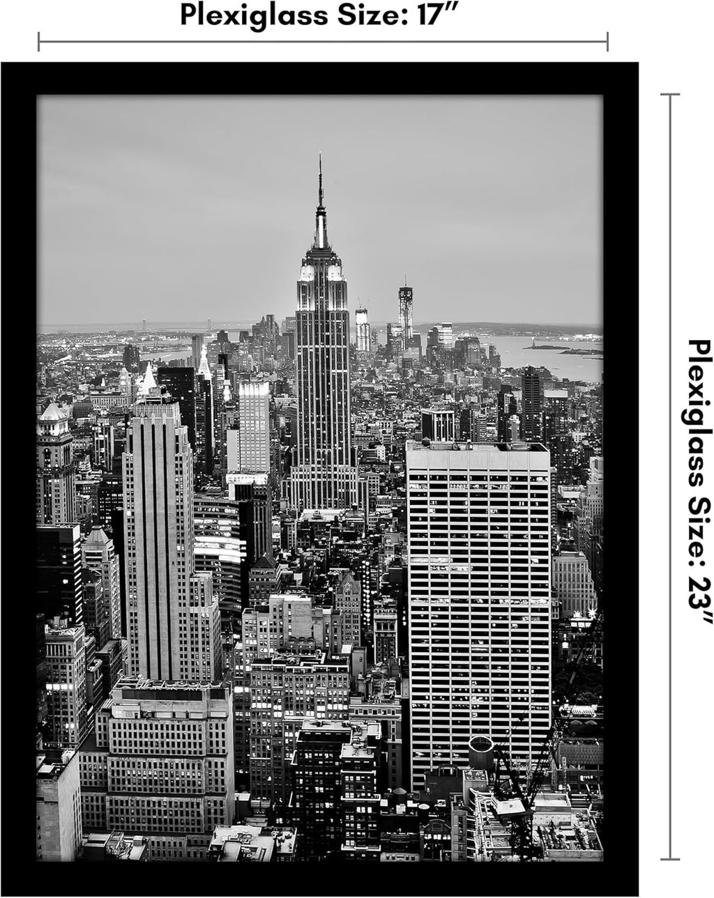 Americanflat 17x23 Picture Frame with Polished Plexiglass - Black Picture Frame - Wide Photo Frames Made of Engineered Wood for Vertical or Horizontal Wall Display - Epic Collection - Black