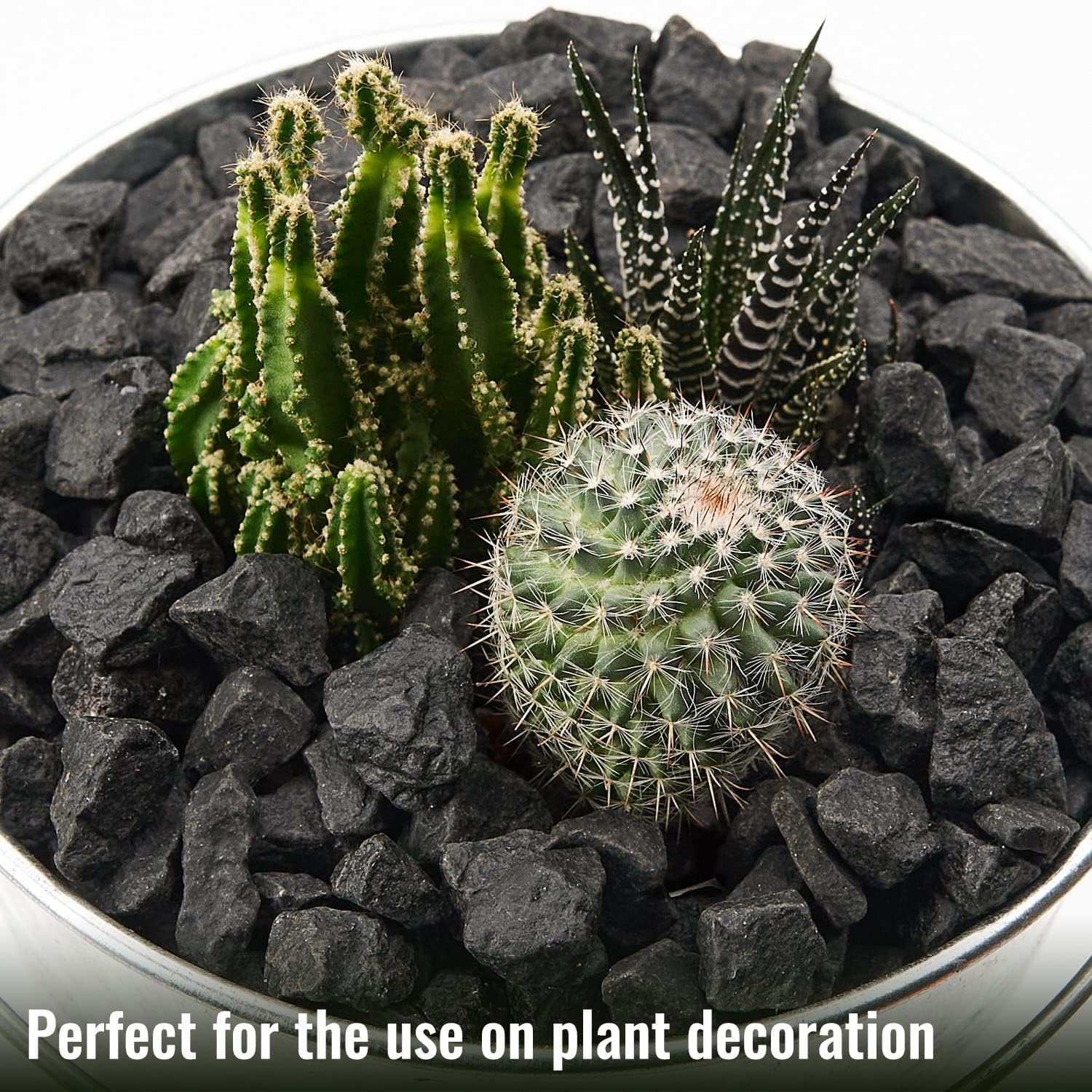 NUPICK 10 Pound Gravel Rocks, 0.5-0.7 Inches Polished Pebbles for Plants, Fish Tank, Clear Vase and More, Natural Black Stones
