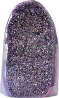 JIC Gem Rainbow Aura Titanium Coated Amethyst (2 lb to 3 lb) Crystal Cluster from Brazil Quartz Geode Gemstone Home Decor