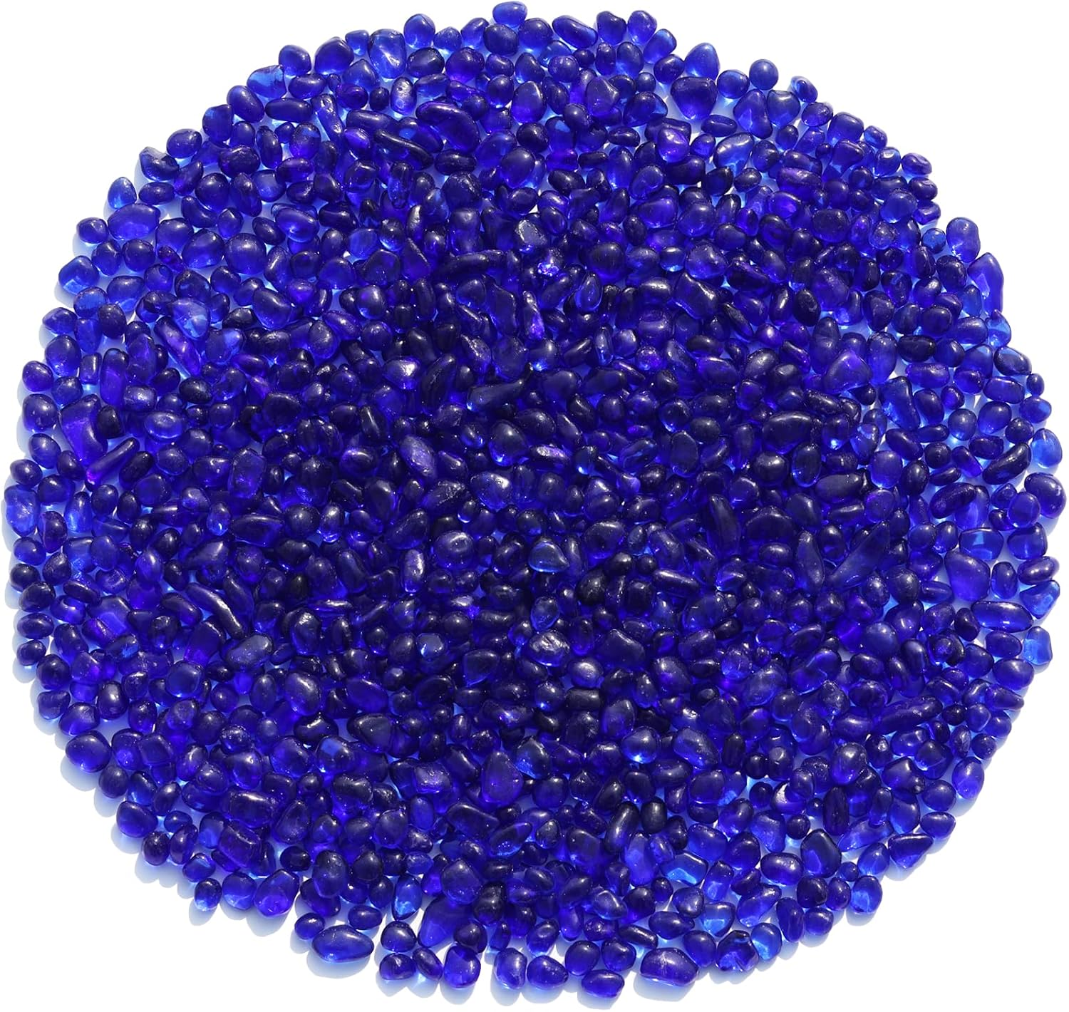 Sea Glass Stones - Cobalt Blue Clear Glass Pebbles Gemstones - Perfect for Aquarium Rocks, Fish Tank Gravel, Vase Fillers, DIY Crafts, and Home Decor (0.9LB/14oz)