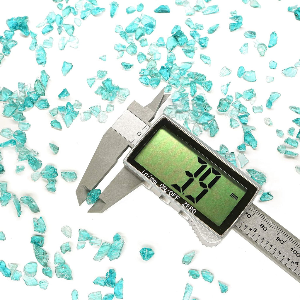Crushed Glass for Resin Art - 3-6mm Turquoise, 1.5lb | Broken Glass Pieces for Crafts, Vase Filler & Fire Pit Media | Decorative Stones