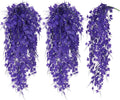 Fake Hanging Plants Fake Ivy Vine Artificial Ivy Leaves Artificial Hanging Plant Faux Plant Hanging Artificial Plants Outdoor Vines Decor for Home Room Yard Wall Garden Decoration(Pure Purple)