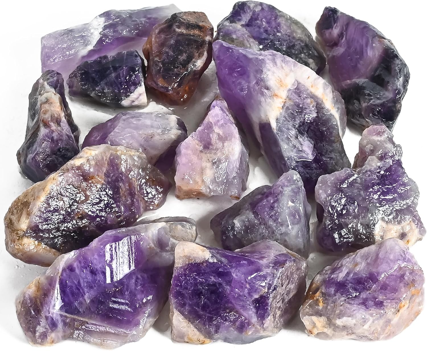Crocon 2LB Amethyst Rough Bulk Natural Stone Raw Gemstone Tumbling Cabbing Polishing Gem Mining Chakra Balancing Reiki Healing Good Luck Home Office Decor