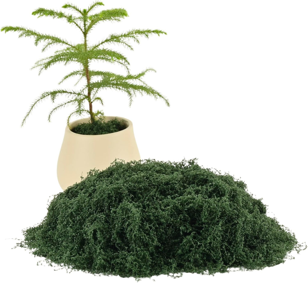 Caiyjhao Artificial Moss, Colored Filiform Artificial Grass, Used for Landscape Production, Mural Art, Easter, Artificial Green Plant Decoration, Any DIY Crafts (Jungle Green 3.5oz)