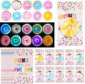 Wettarn 20 Sets Emotional Luminous Donut Stress Ball Gifts Bulk Office Christmas Appreciation Gift Cute Donut Squeeze Mini Stress Relief Ball Inspirational Card for Coworker Employee Nurse Staff