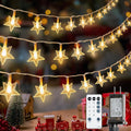Star String Lights Plug in,33ft 100LED Star Christmas Lights with Remote and Timer, Fairy Lights Waterproof for Indoor Outdoor Bedroom Classroom Dorm Wedding Party Holiday Decor,Warm White