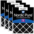 Nordic Pure 20x25x1 (Actual Size: 19 1/2 x 24 1/2 x 3/4) Pure Carbon Pleated Odor Reduction Furnace Air Filters 4 Pack