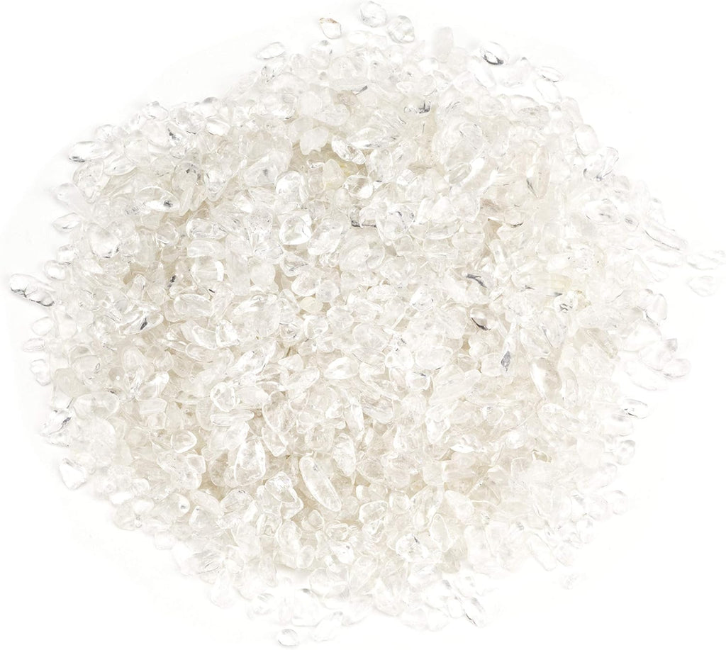 Cherry Tree Collection 1/2 Pound Polished Tumbled Gemstone Chips, Pebbles, Crystal Chips Bulk for Jewelry Making, Healing, Plants, Succulents, Aquariums, Decoration, Chakra (Quartz)