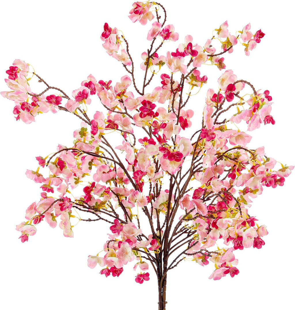 SITUMEIZI Artificial Cherry Blossom Branches Silk 40.58 Inch Faux Cherry Flowers Tall Stems for Home Wedding Bedroom Table Japanese Real Touch Vase Decoration(4Pcs,Deep Pink)