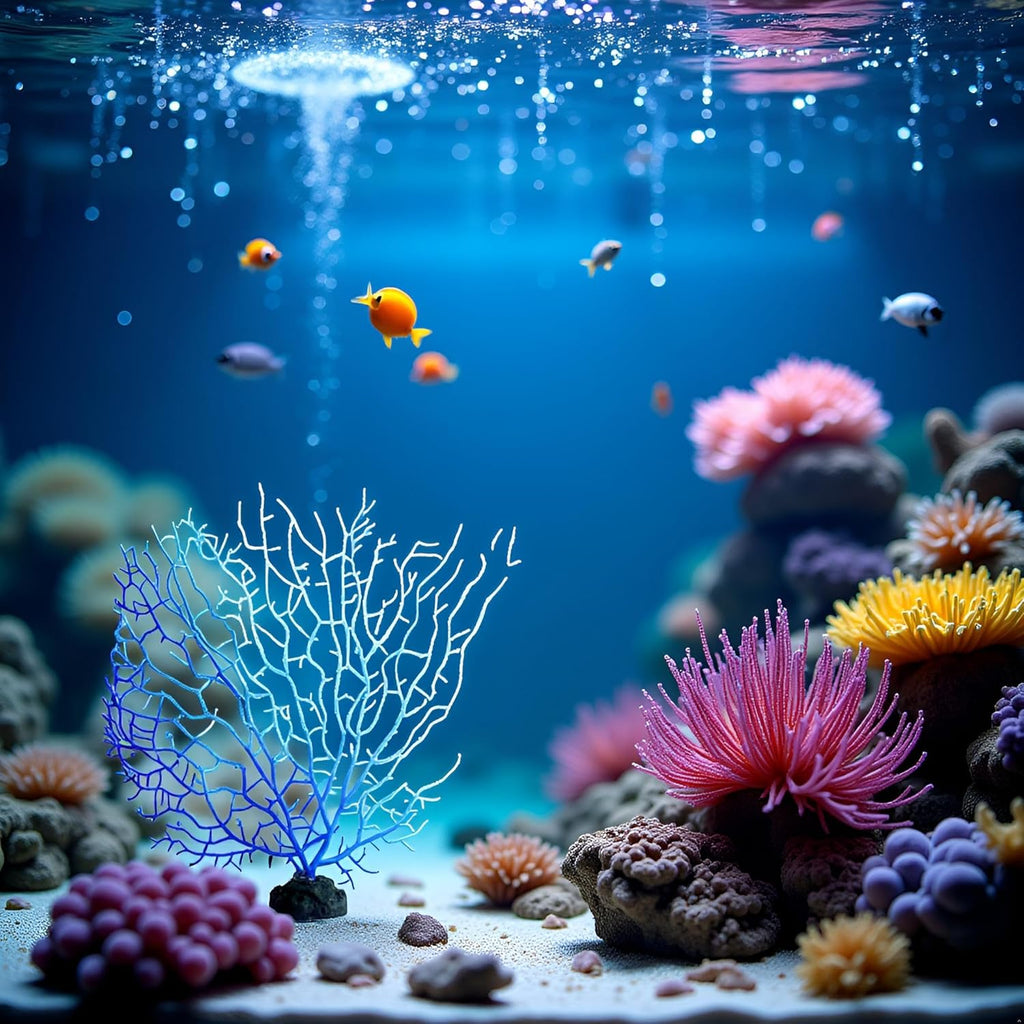 Blue Artificial Coral Branch Faux Aquariums Ornament Fish Tanks Landscape Sea Fan Decorations Artificial Coral Branch Aquarium Décor
